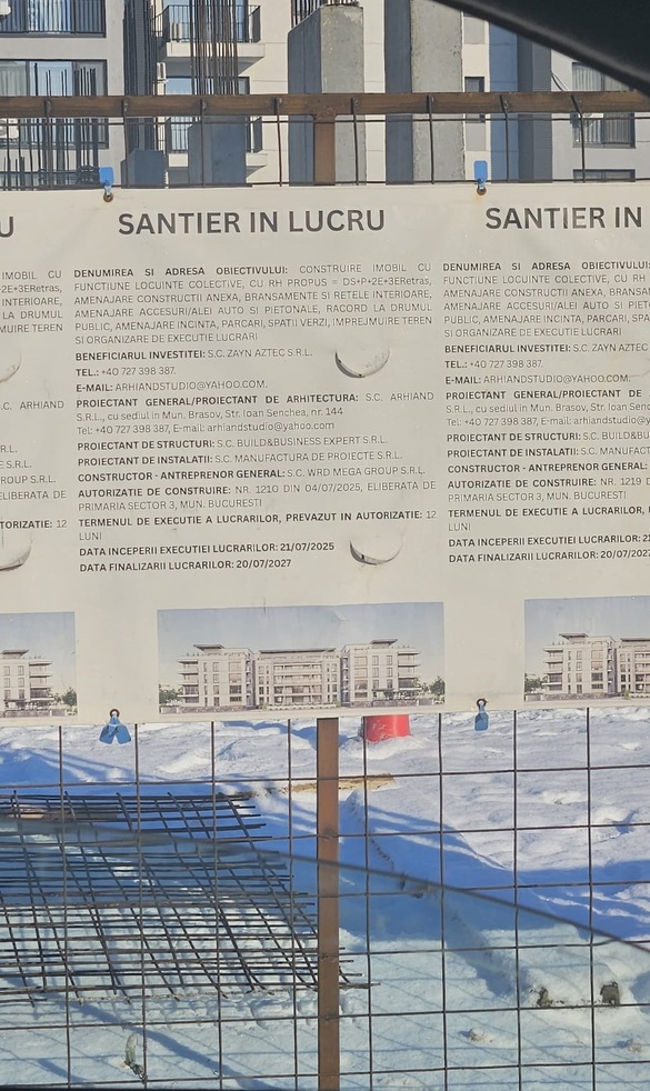 Panoul de șantier al proiectului din Sectorul 3 Panoul de șantier al proiectului din Sectorul 3