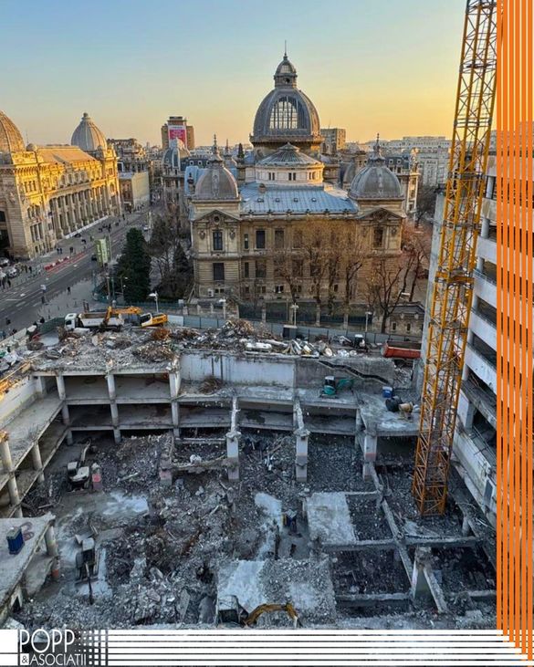 FOTO Fostul Bancorex, la pământ. Proprietarul AFI Cotroceni pregătește AFI Central Tower