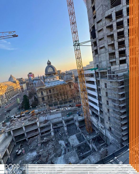 FOTO Fostul Bancorex, la pământ. Proprietarul AFI Cotroceni pregătește AFI Central Tower