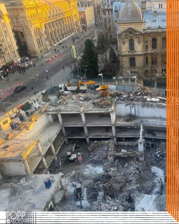 FOTO Fostul Bancorex, la pământ. Proprietarul AFI Cotroceni pregătește AFI Central Tower