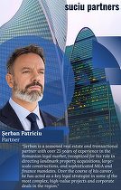 Suciu Partners își extinde strategic practica în Real Estate & Construction prin numirea lui Șerban Patriciu în funcția de Partener