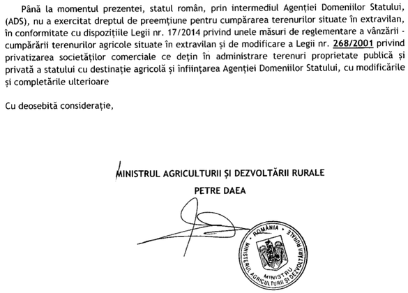 Noi condiții la cumpărarea terenurilor agricole: Nu vor putea fi revândute decât statului timp de 15 ani. Condiții speciale pentru arendași, inclusiv firme, și facilități pentru tinerii fermieri