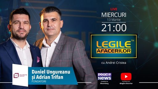 Daniel Ungureanu și Adrian Trifan, fondatorii XPLORATE Group, invitați în emisiunea Legile Afacerilor din această seară, pe PROFIT NEWS, ora 21:00