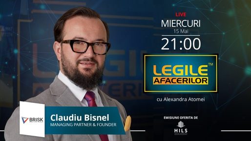 Claudiu Bisnel, fondator Brisk Group, invitatul ediției Legile Afacerilor din această seară, Live, pe Profit NEWS TV