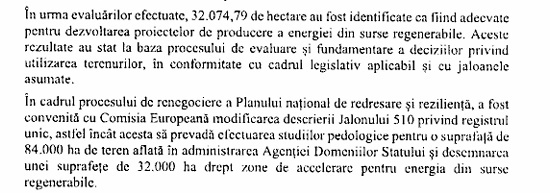 DOCUMENT&VIDEO 32.000 hectare de terenuri agricole degradate, înscrise deja oficial pentru a fi concesionate pentru proiecte de energie regenerabilă
