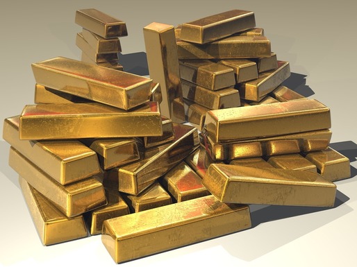 Prețul aurului, la cel mai redus nivel din ultima lună