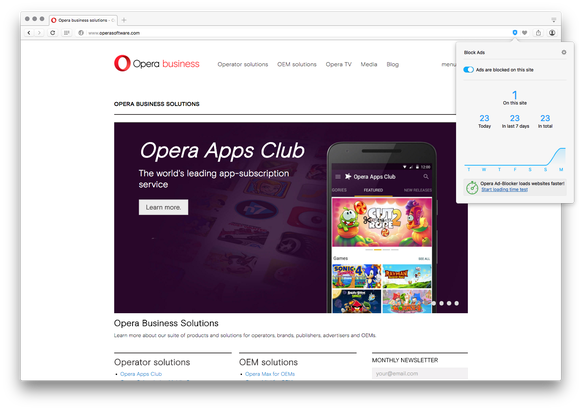 Opera devine primul browser important de desktop care integrează un adblocker