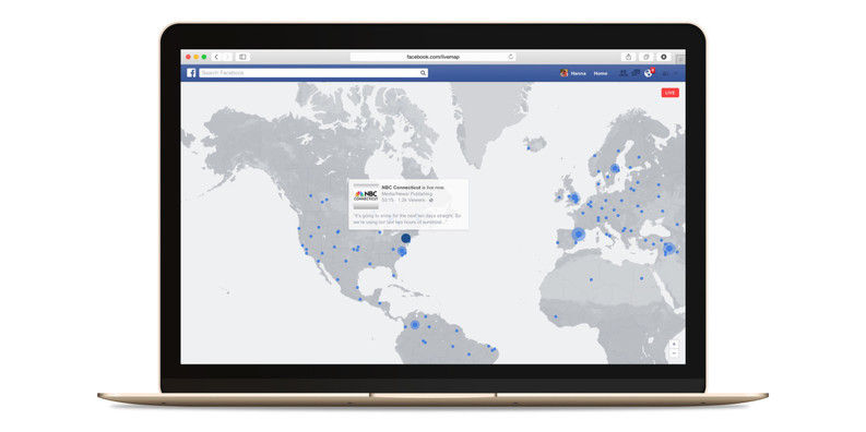 Facebook a lansat harta interactivă a transmisiunilor video directe