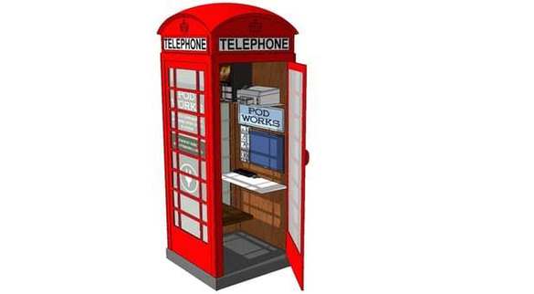 FOTO Cabinele telefonice din Marea Britanie, transformate în mini-birouri, într-un proiect urbanistic insolit