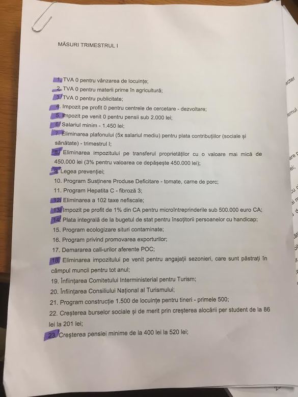 FOTO DOCUMENT Reduceri de taxe și facilități sociale, dar și creșterea plafonului pentru plata TVA, pregătite de Finanțe