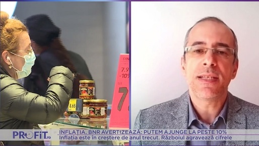 VIDEO Ora de Profit.ro - Bogdan Glăvan, profesor universitar de economie: Inflația vine din politicile greșite ale ultimilor ani. Posibil să depășim secolul XX ca inflație. Ce se va întâmpla în perioada următoare ca scumpiri la raft