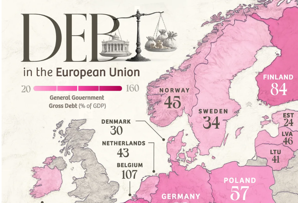 HARTA datoriilor statelor din UE. România, printre cele mai puțin îndatorate țări