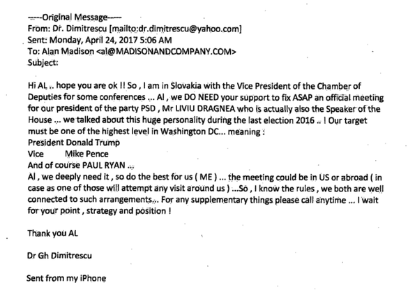 DOCUMENT Dragnea mai vrea o întâlnire cu Trump. PSD a plătit în acest scop 100.000 de dolari unei firme de lobby din Washington