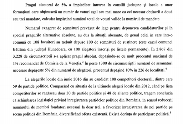 USR vrea scăderea pragului electoral la parlamentare, eliminarea lui la locale și europarlamentare, plus reducerea numărului de semnături necesare participării la toate tipurile de scrutin