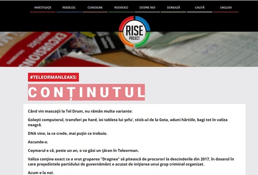 #TeleormanLeaks. Rise Project a publicat primul articol despre documentele legate de Tel Drum. Plăți către soțul șefei CSM