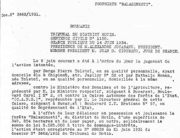 DOCUMENTE ARHIVĂ CENTENAR 1918 Reforma de 6 miliarde de la miezul nopții. Unirea cu Basarabia și naționalizarea neconstituțională a pădurilor de peste Prut. Procese în țară, reclamație la Liga Națiunilor. Pădurea din Bucovina a familiei Tolstoi