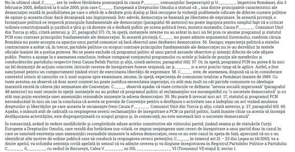 Extras din Hotarârea nr. 115/2019 din 1 februarie 2019 a Curții de Apel București de admitere a înregistrării Partidului Corectei Guvernări