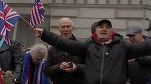VIDEO Seara de Brexit la Londra: Drapel UE incendiat, scandări \'\'perdanților, perdanților\'\'
