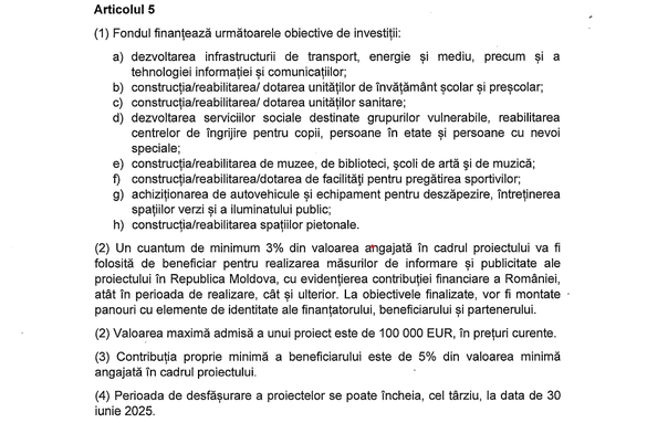 DOCUMENT Coaliția vrea redirecționarea banilor acordați de România autorităților centrale de la Chișinău către primarii din Republica Moldova