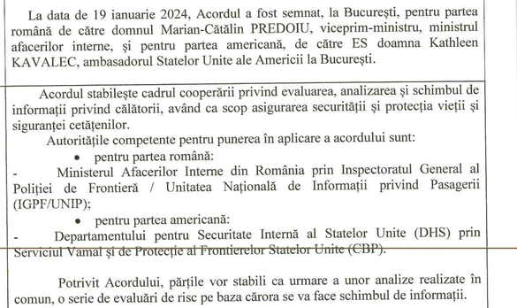 DECIZIE Guvernul trimite Parlamentului acordul semnat cu SUA, premergător implementării controversatului sistem informatic 