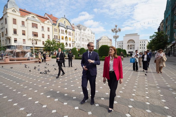 FOTO Președintele Parlamentului European, la plimbare prin Timișoara cu Dominic Fritz