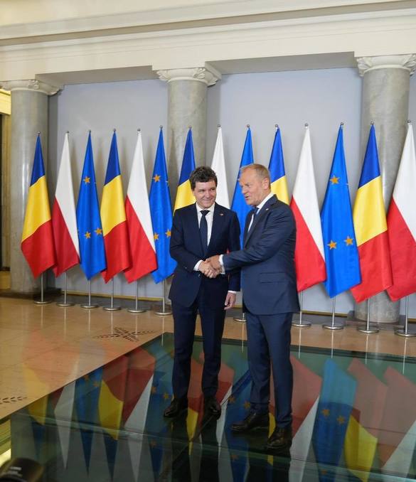 FOTO Nicușor Dan s-a întâlnit cu premierul polonez Donald Tusk
