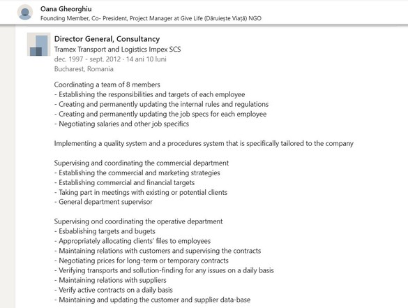 FOTO Nou vicepremier - Înainte de cariera de 13 ani de la ″Dăruiește Viață″, Oana Gheorghiu a condus 15 ani o firmă de expediții și intermedieri transporturi