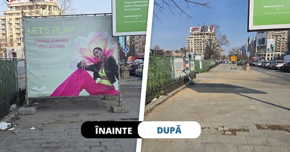 FOTO ÎNAINTE-DUPĂ. Ciucu anunță: Dărâmăm chioșcuri ilegale din parcuri, panouri publicitare amplasate ilegal, ridicăm garaje, containere, construcții care ani de zile au zăcut pe spațiul verde sau pe trotuare