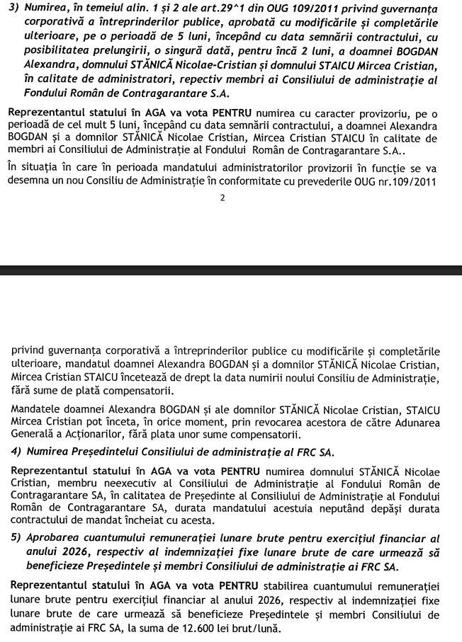 DOCUMENT Guvernul pregătește conducere nouă, cu indemnizații de 12.600 de lei, la Fondul de contragarantare, instituție pe care anunța că o dizolvă în urmă cu un an