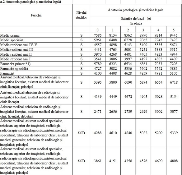 TABEL Noile salarii propuse de Guvern angajaților din sănătate și educație