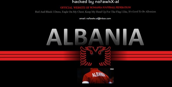 FOTO Site-ul FRF, atacat de hackeri. Pe pagina de start a fost postat drapelul Albaniei
