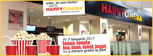 Lanțul de cineplexuri HappyCinema va oferi sărbătoriților de Sfântul Ion acces gratuit la un film la alegere