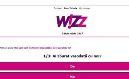FOTO Alertă transmisă de CERT: Ofertă înșelătoare de bilete WizzAir, clienți rămași fără bani în conturi bancare. Cum funcționează schema