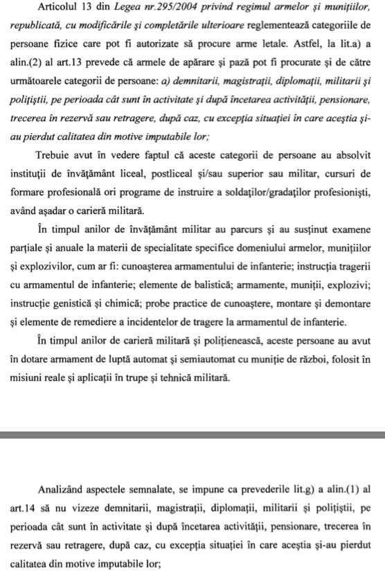 Noi privilegii pentru demnitari, magistrați și diplomați: Permis de armă fără absolvirea unui curs de specialitate