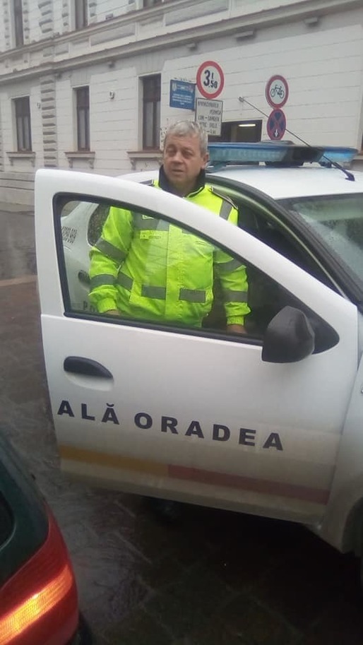 Anchetă internă la Poliția Locală Oradea, după ce un polițist aflat în timpul serviciului a fost fotografiat fără mască de protecție