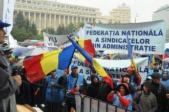 Protest al sindicaliștilor din administrația publică în București