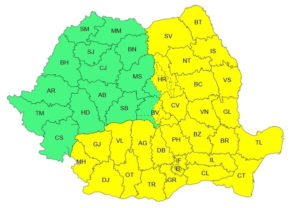 ANUNȚ Cod Galben de ger în mai multe regiuni. Temperaturile coboară până la -20 de grade HARTĂ