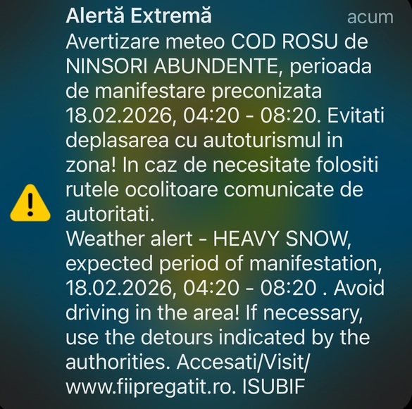 Cod roșu de ninsori abundente în București VIDEO