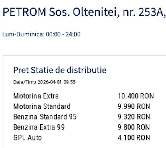 ULTIMĂ ORĂ SURPRIZĂ Ieftinire agresivă a motorinei în stațiile Petrom, care a coborât sub pragul de 10 lei/l. Nu este glumă de 1 aprilie