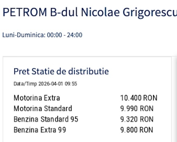 ULTIMĂ ORĂ SURPRIZĂ Ieftinire agresivă a motorinei în stațiile Petrom, care a coborât sub pragul de 10 lei/l. Nu este glumă de 1 aprilie