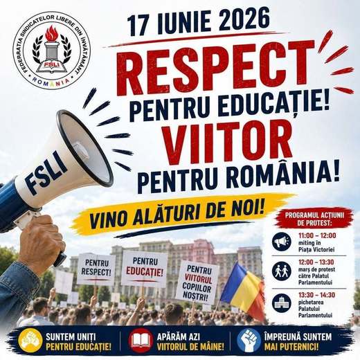 Sindicaliștii din Educație protestează la Guvern și la Parlament față de proiectul noii legi a salarizării