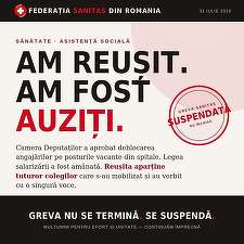 ULTIMA ORĂ Greva din sănătate a fost suspendată