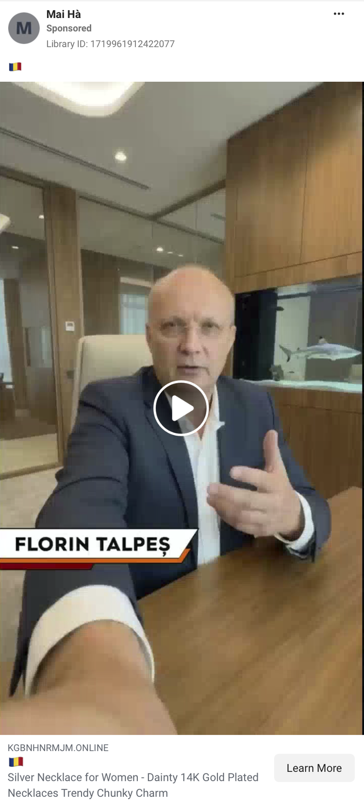 FOTO Alertă: Imaginea lui Florin Talpeș, CEO și co-fondator Bitdefender, folosită într-o înșelătorie online