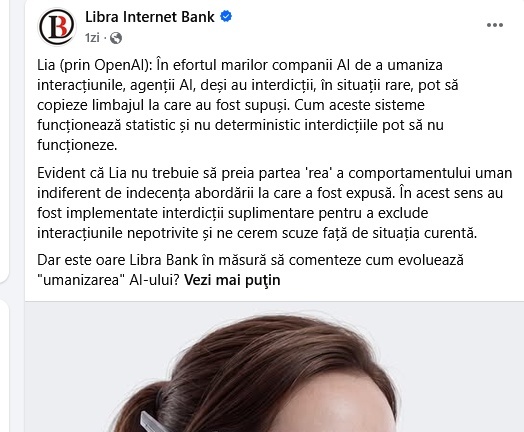 FOTO AI la bancă în România: