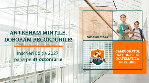 CampioMATE – campionatul național de matematică pe echipe care atrage copiii în jocul matematicii – a dat startul înscrierilor pentru Ediția 2027