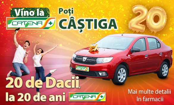 Extragerea pentru desemnarea celor 20 de autoturisme Dacia, oferite de Catena, în direct la România TV
