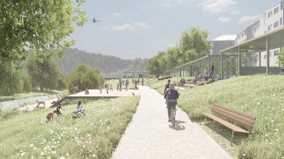 FOTO Malul râului Crasna, transformat în promenadă