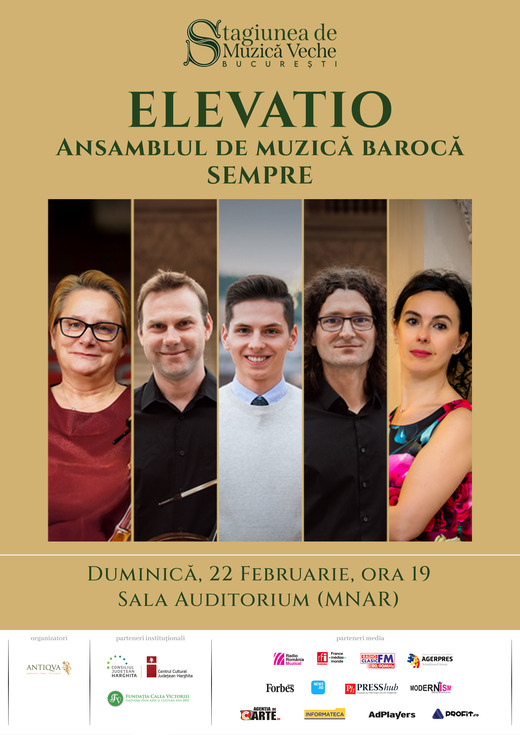 Elevatio, al doilea concert din ediția 2026 a Stagiunii de Muzică Veche București, are loc la Muzeul Național de Artă al României