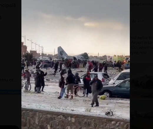 Un avion cu bani s-a prăbușit pe o autostradă din Bolivia VIDEO