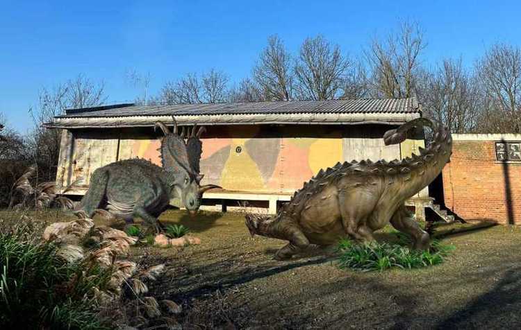 FOTO Parc de aventură în România, cu machete de dinozauri în mărime naturală, construit la Ineu